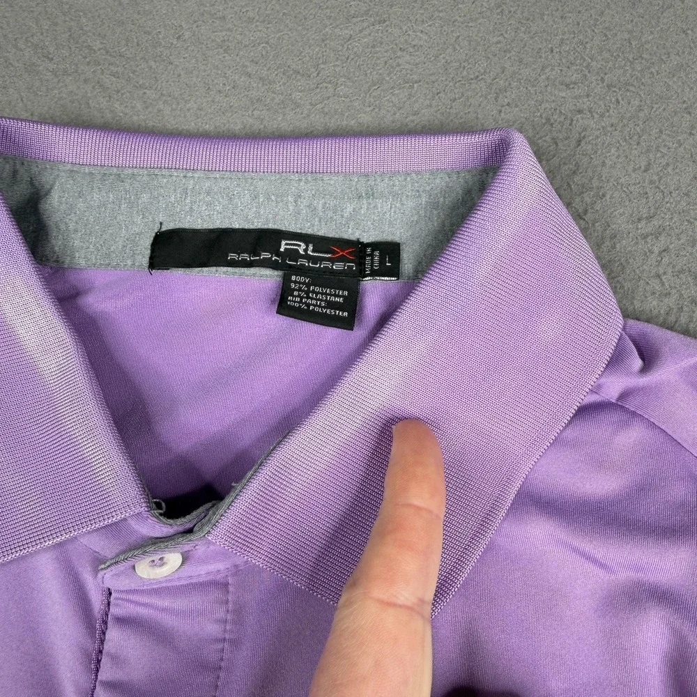 RLX‎ Ralph Lauren Polo Shirt Mens Large Purple Performance Golf Top Stretch